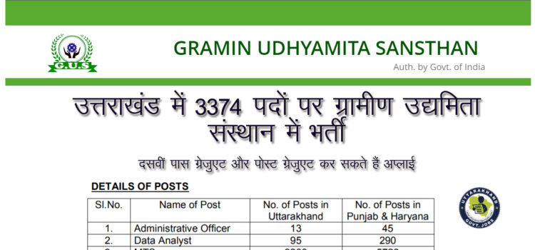 gramin-udhyamita-sansthan-recruitment-for-3374-posts-in-uttarakhand